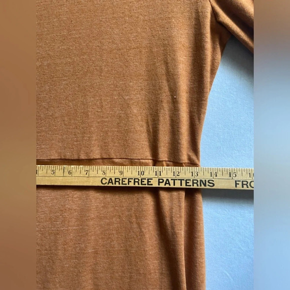 Treasure & Bond long sleeve ruched side slit scoop neck dress Sz  M - Picture 9 of 11